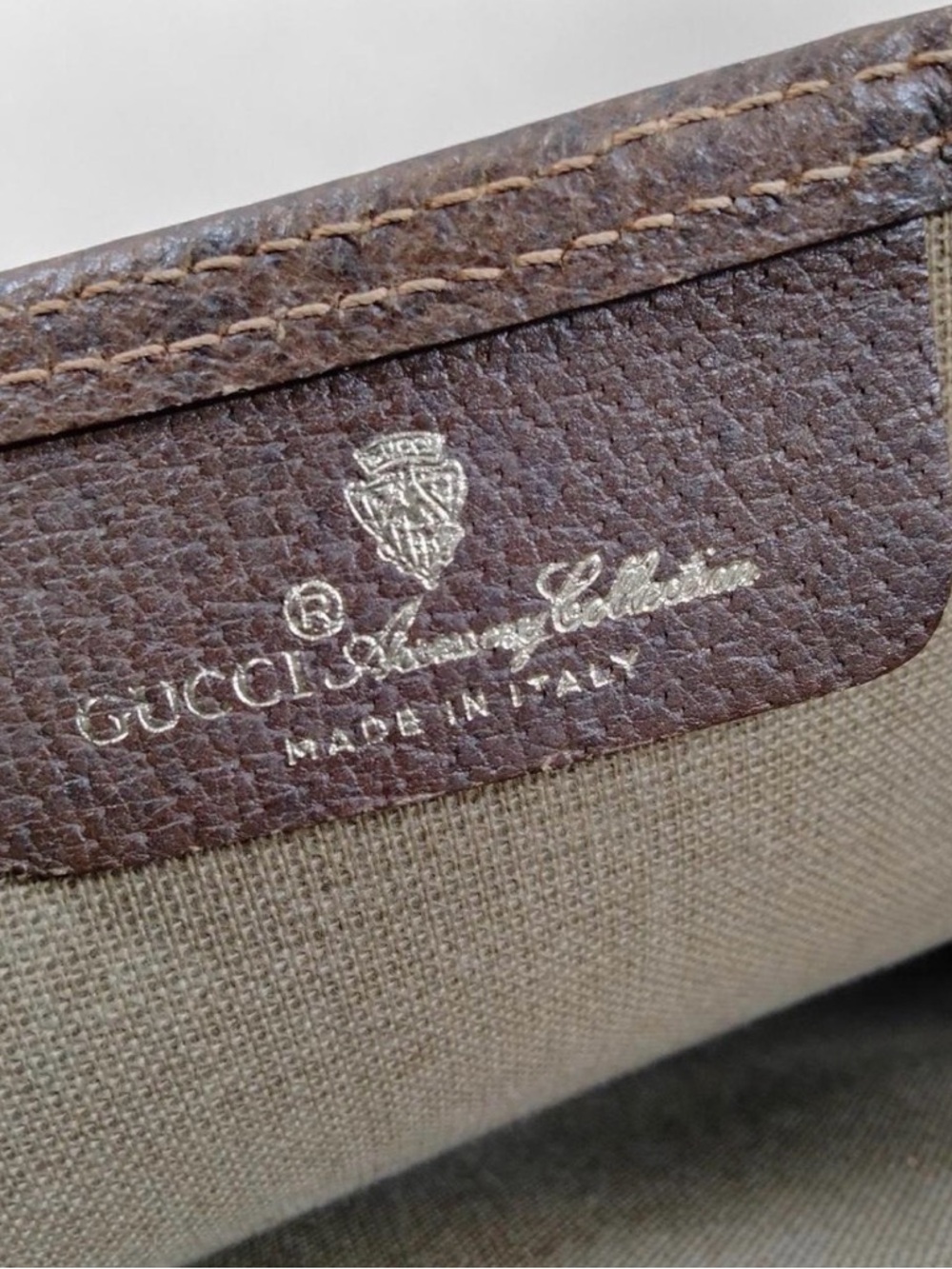 🔝Gucci brown canvas tote bag with red & green webbing straps - Picture 8 of 10